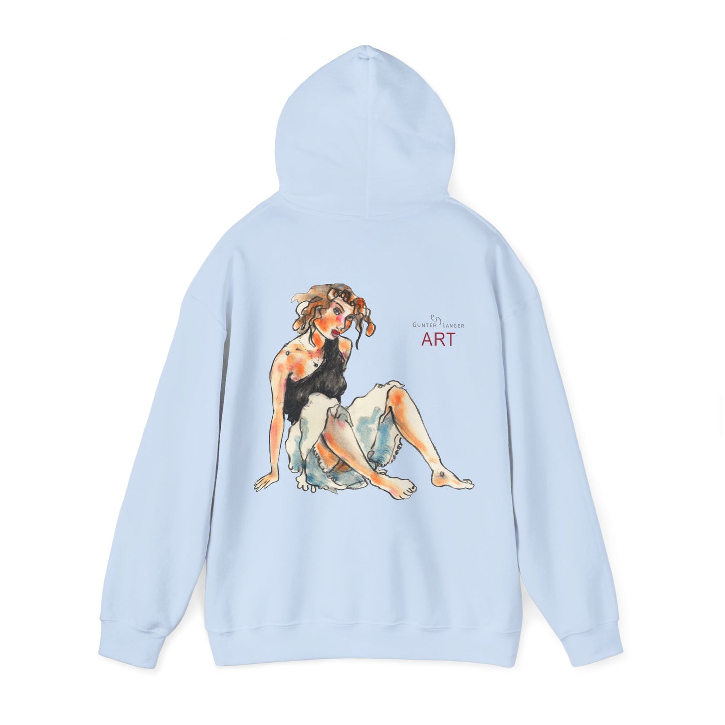 Unisex Heavy Blend™ Hooded Sweatshirt - Motiv Frontseite "Rosa", H 28 cm & Rückseite "Rosa", H 34 cm