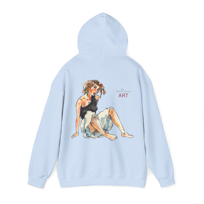 Unisex Heavy Blend™ Hooded Sweatshirt - Motiv Frontseite "Rosa", H 28 cm & Rückseite "Rosa", H 34 cm