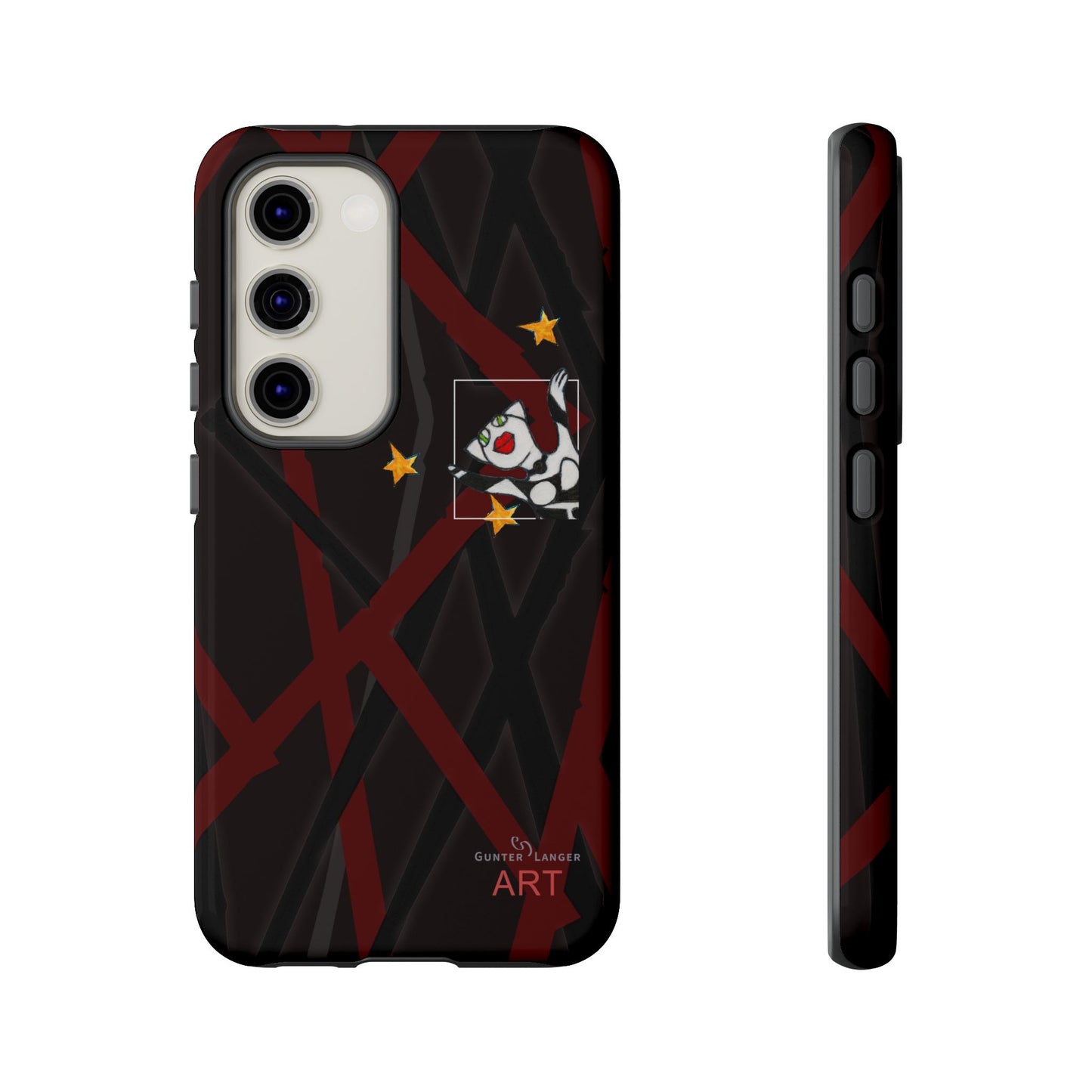 Tough Cases - Google Pixel - Samsung Galaxy - Motiv:  "Miau" klein H 8 cm, Sternenhimmel, Mikado3