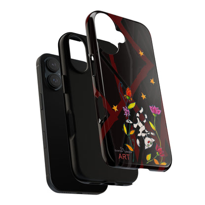 Tough Cases - iPhone - Motiv: Katze schwebt und Ranken, H 7,73 cm, Mikado3