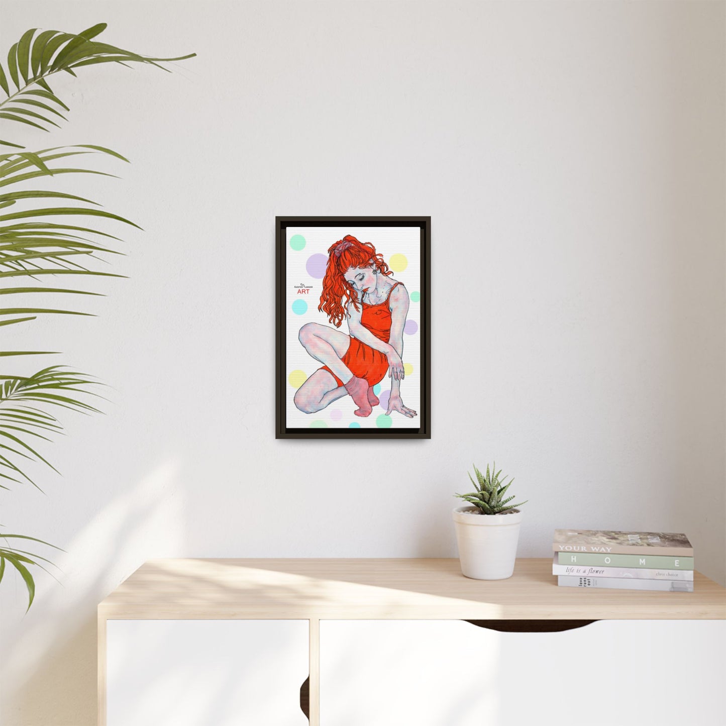 Matte Canvas, Framed (Multi-color) - Motiv:  Julia, Farbkreise, Format klein H 30,5 bis 76,2 cm