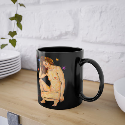 Black Coffee Cup, 11oz - Motiv: Aphrodite, Schwarz