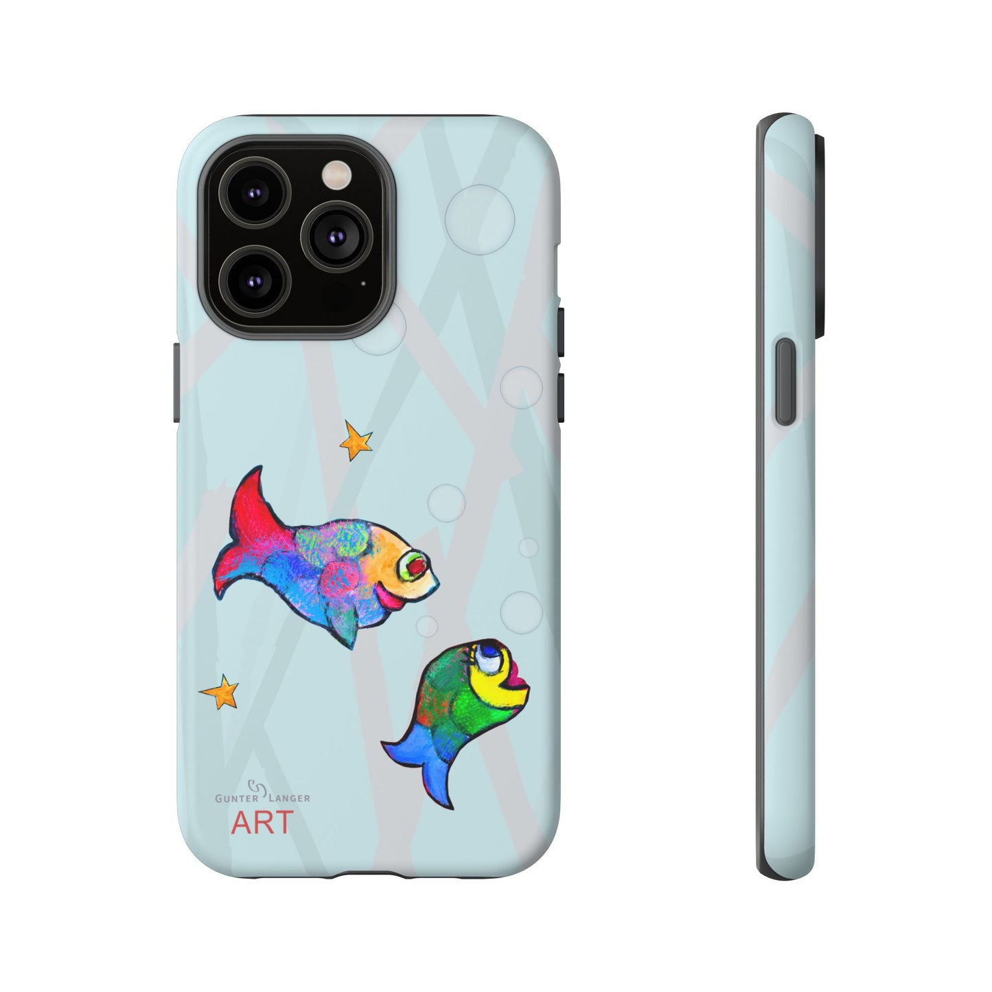 Tough Cases - iPhone - Motiv: "Fische", Mikado blau