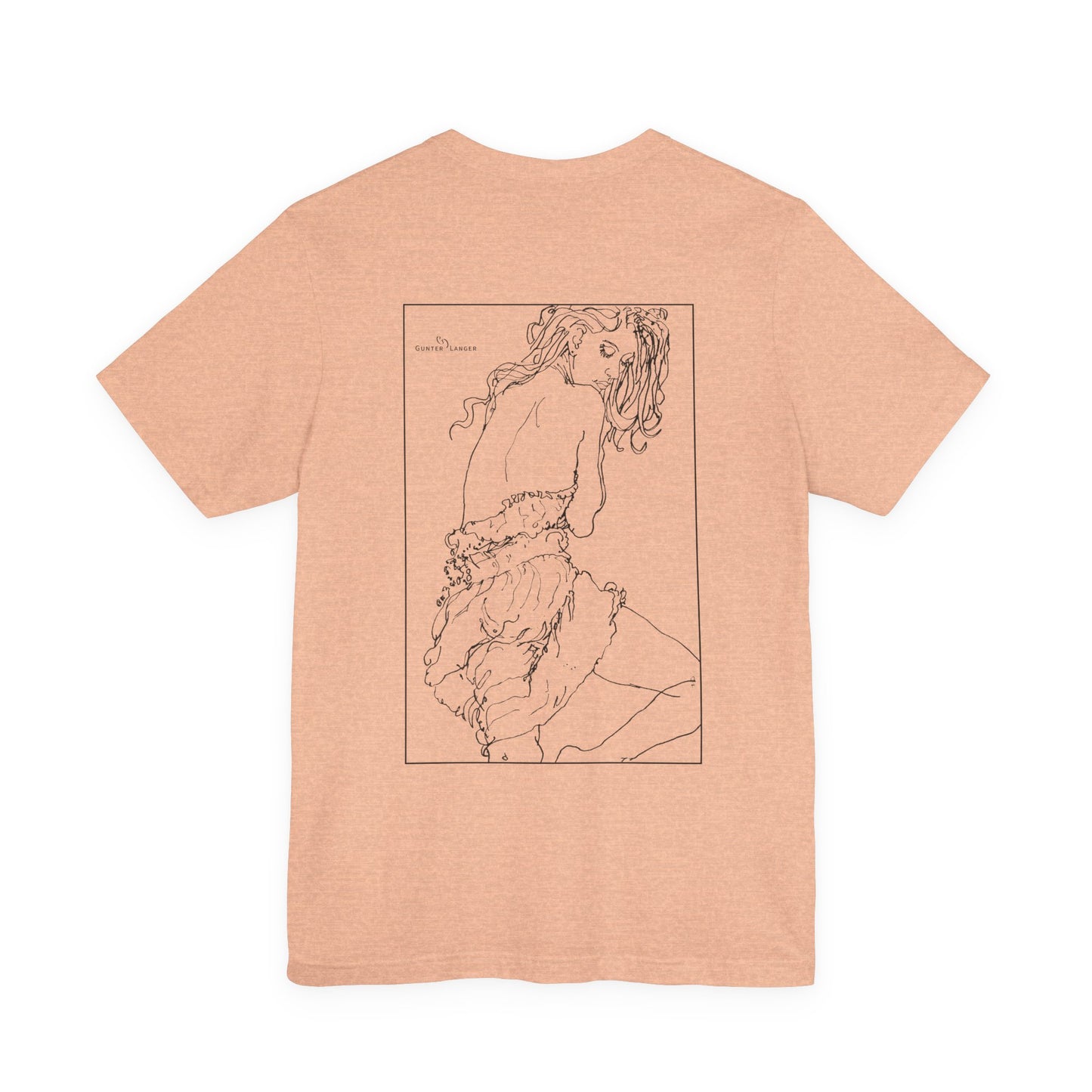 Unisex Jersey Short Sleeve Tee - Motiv: Rückseite Giselle, Kasten, H 40 cm