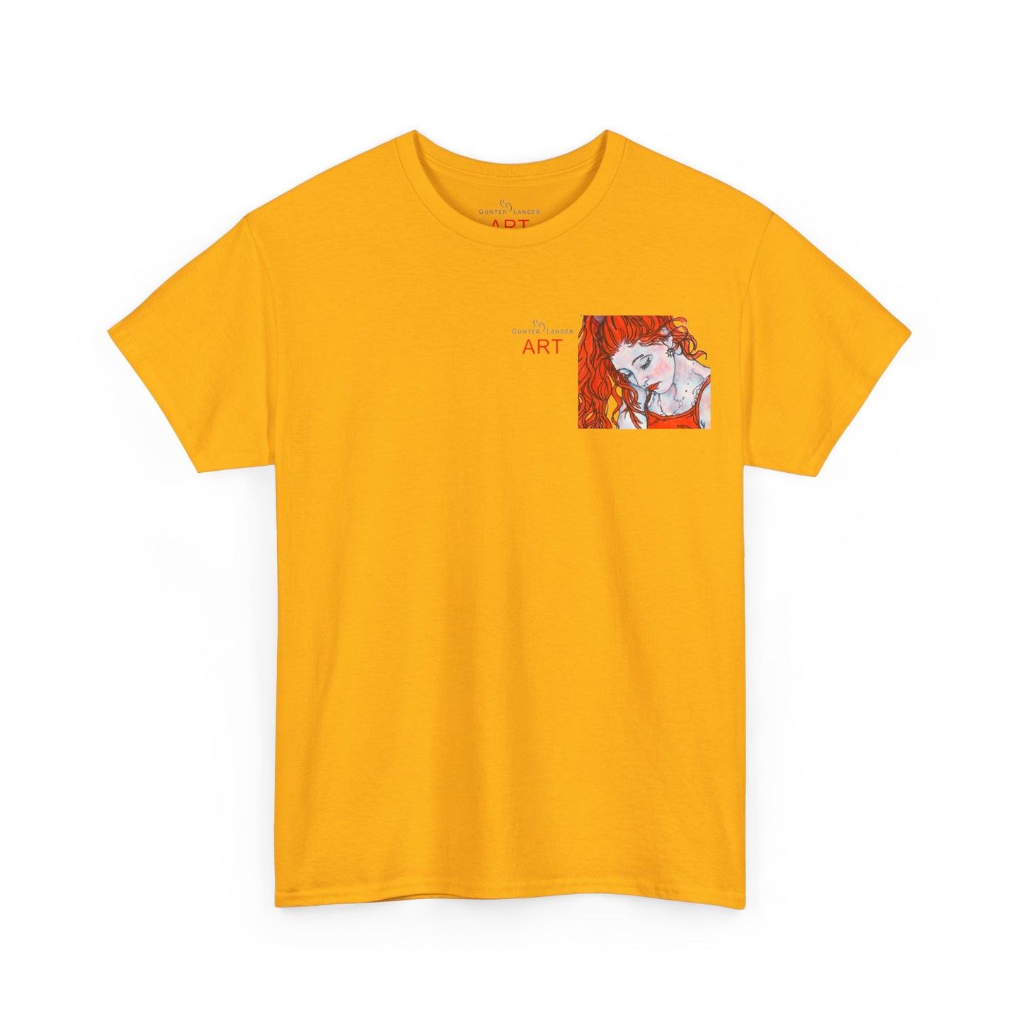 Unisex Heavy Cotton Tee - Motiv:  Front Julia, Ausschnitt & Rückseite Julia, H 49 cm, Aura, N-Label