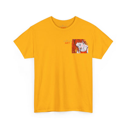 Unisex Heavy Cotton Tee - Motiv:  Front Julia, Ausschnitt & Rückseite Julia, H 49 cm, Aura, N-Label