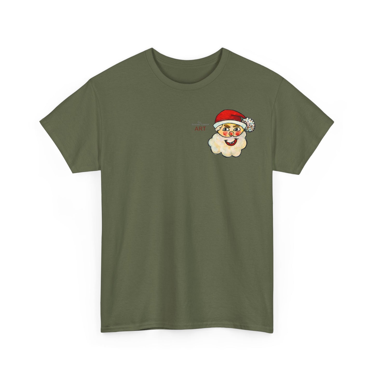 Unisex Heavy Cotton Tee - Motiv: Weihnachtsmann, H 13 cm