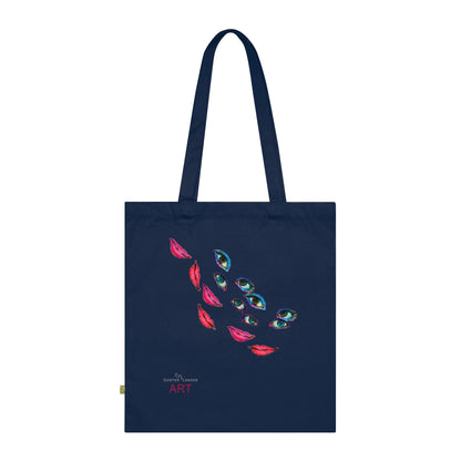 Organic Cotton Tote Bag - Motiv: Augen, einseitig bedruckt,