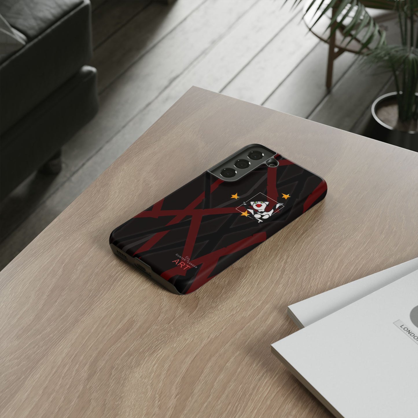 Tough Cases - Google Pixel - Samsung Galaxy - Motiv:  "Miau" klein H 8 cm, Sternenhimmel, Mikado3