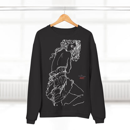 Unisex Crew Neck Sweatshirt (EU) - Motiv: Front Giselle, H 49 cm & Rückseite Giselle,  H 49 cm (weiß)