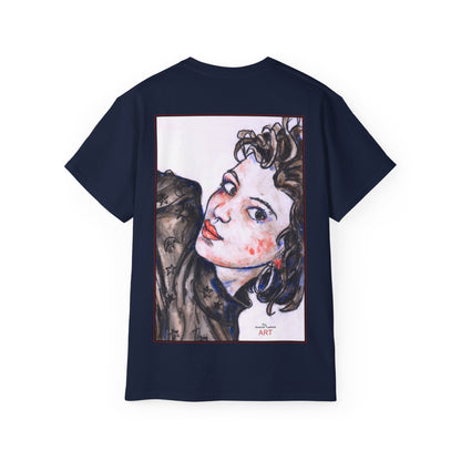 Unisex Ultra Cotton Tee - Motiv: Front Annette (Ausschnitt) & Rückseite Annette