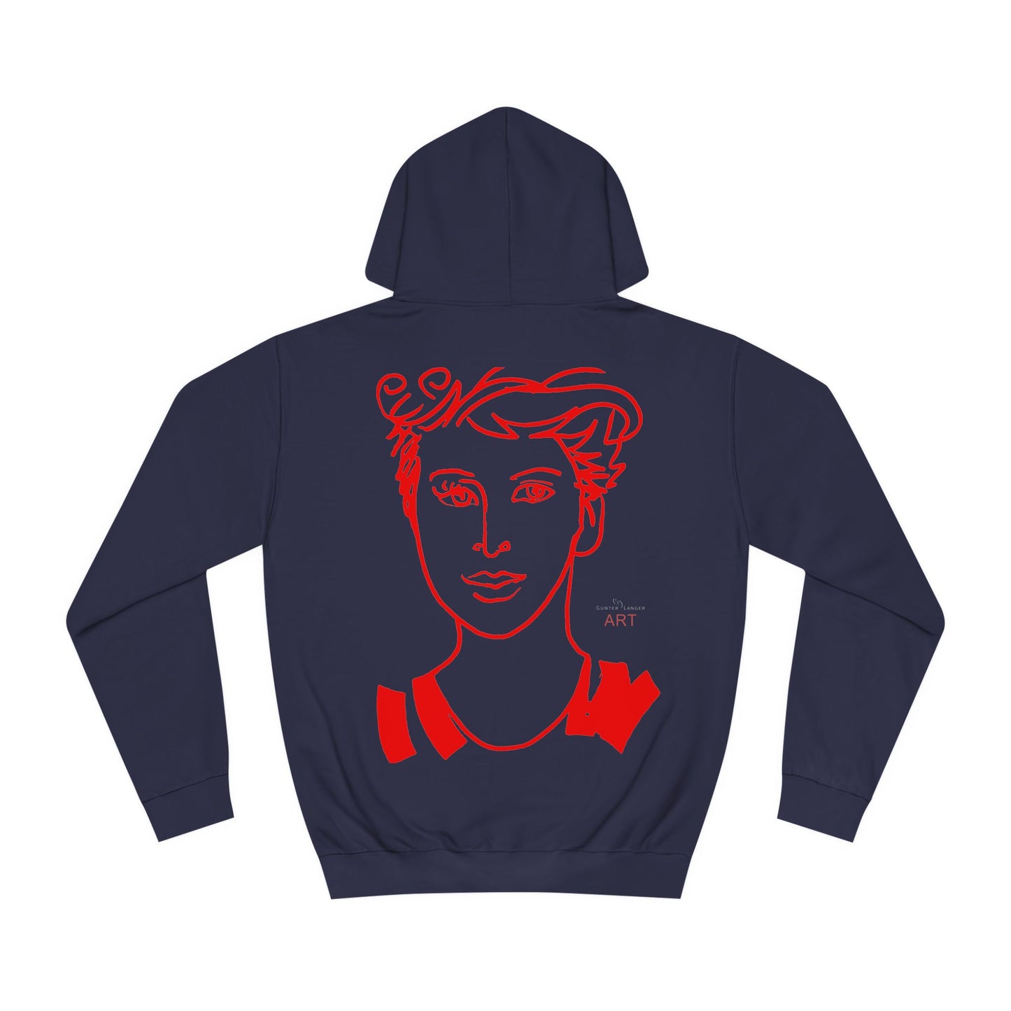 Unisex College Hoodie - Motiv: Front Logo & Rückseite Lars rot