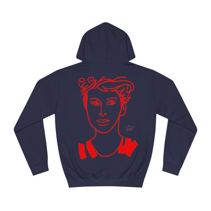 Unisex College Hoodie - Motiv: Front Logo & Rückseite Lars rot