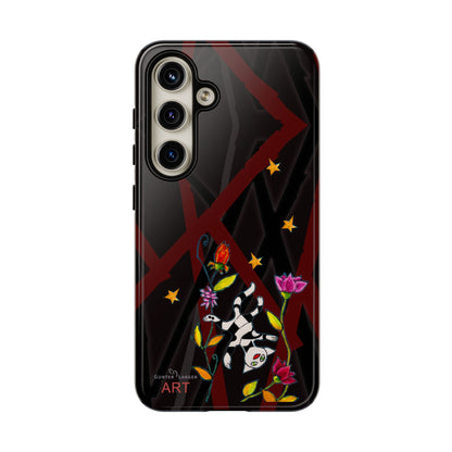 Tough Cases - Google Pixel - Samsung Galaxy - Motiv: Katze schwebt und Ranken, H 7,73 cm, Mikado3