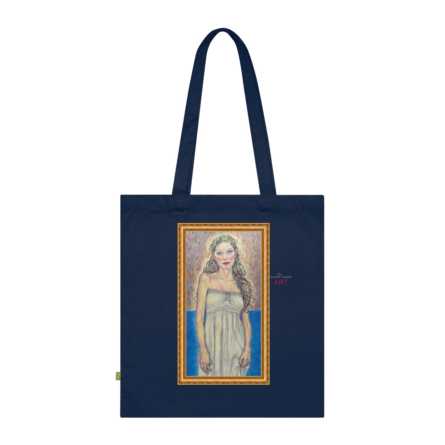 Cotton Tote Bag - Motiv: Marie (halb, gerahmt), einseitig bedruckt, H 30 cm