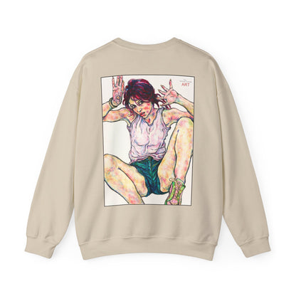 Unisex Heavy Blend™ Crewneck Sweatshirt - Motiv: Front Siegesgöttin, H12 cm (klein) & Rückseite Siegesgöttin, H43 cm