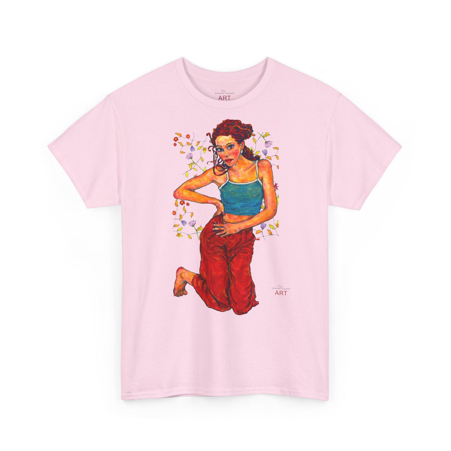 Unisex Heavy Cotton Tee - Motiv: Motiv Lea, Ranken, 49cm, Neck Label