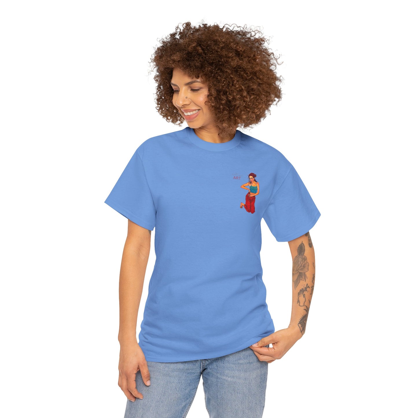 Unisex Heavy Cotton Tee - Motiv: Front, Lea, H 13cm, Neck Label