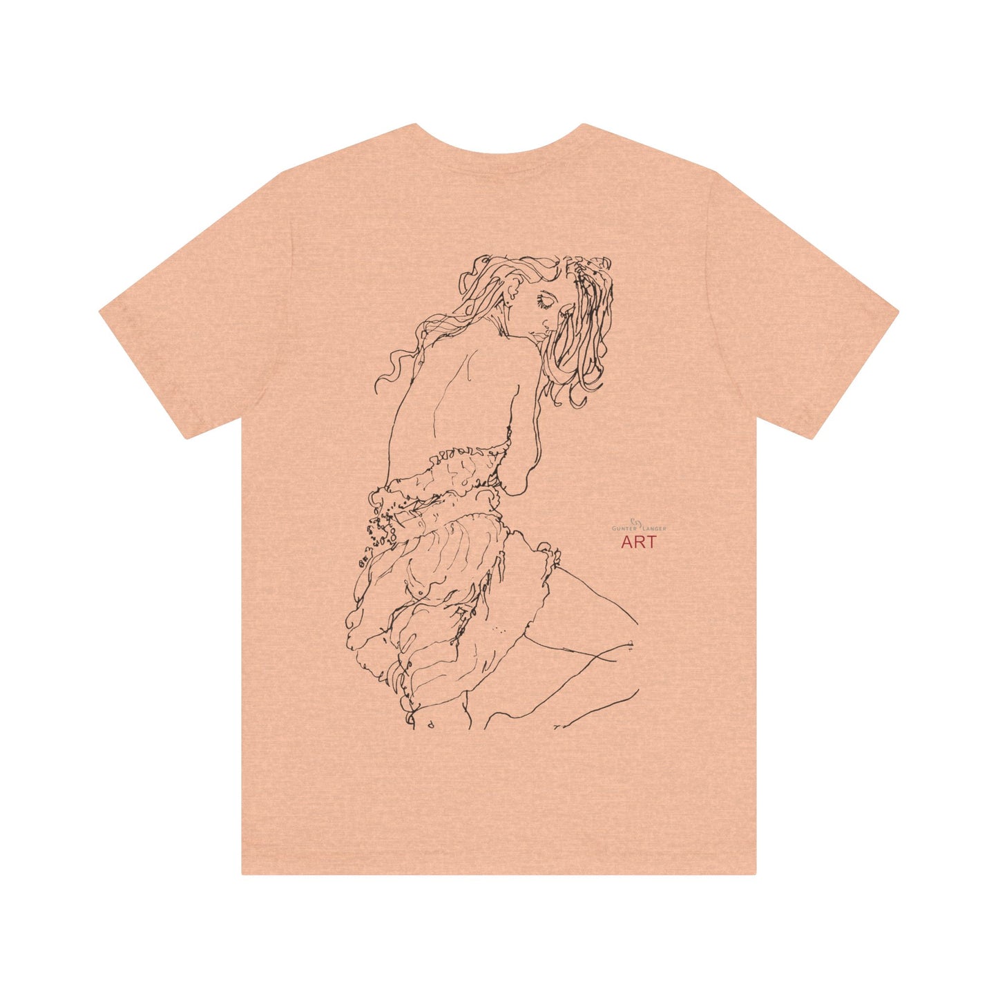 Unisex Jersey Short Sleeve Tee - Motiv: Front Logo & Rückseite Giselle H 48,42 cm, N-Label