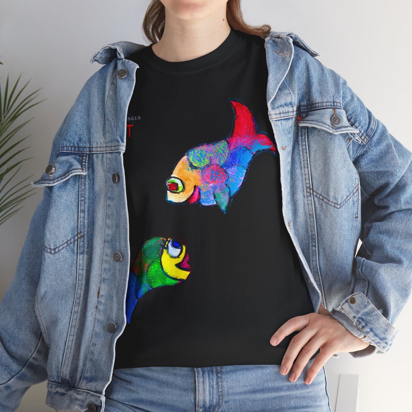 Unisex Heavy Cotton Tee - Motiv: Front Zwei Fische zueinander