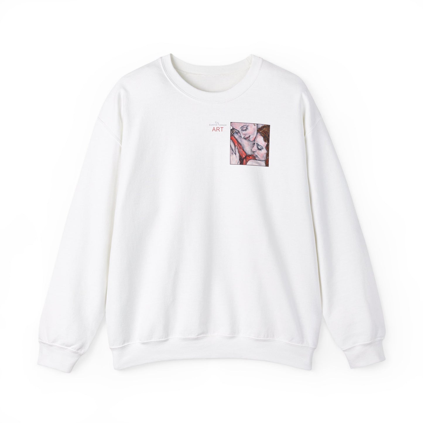 Unisex Heavy Blend™ Crewneck Sweatshirt - Motiv: Front Bei dir (Ausschnitt) & Rückseite Bei dir H 43 cm