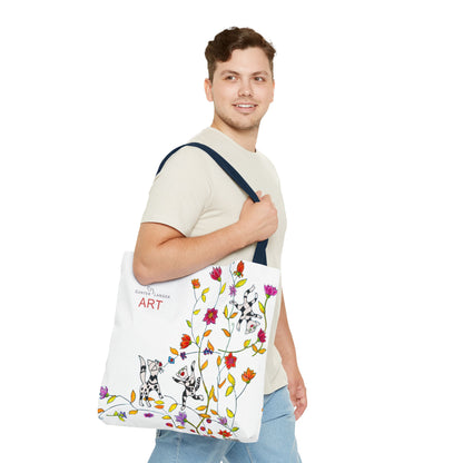 Tote Bag (AOP) - Motiv: Drei Karierte Katzen