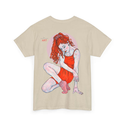 Unisex Heavy Cotton Tee - Motiv:  Front Julia, Ausschnitt & Rückseite Julia, H 49 cm, Aura, N-Label