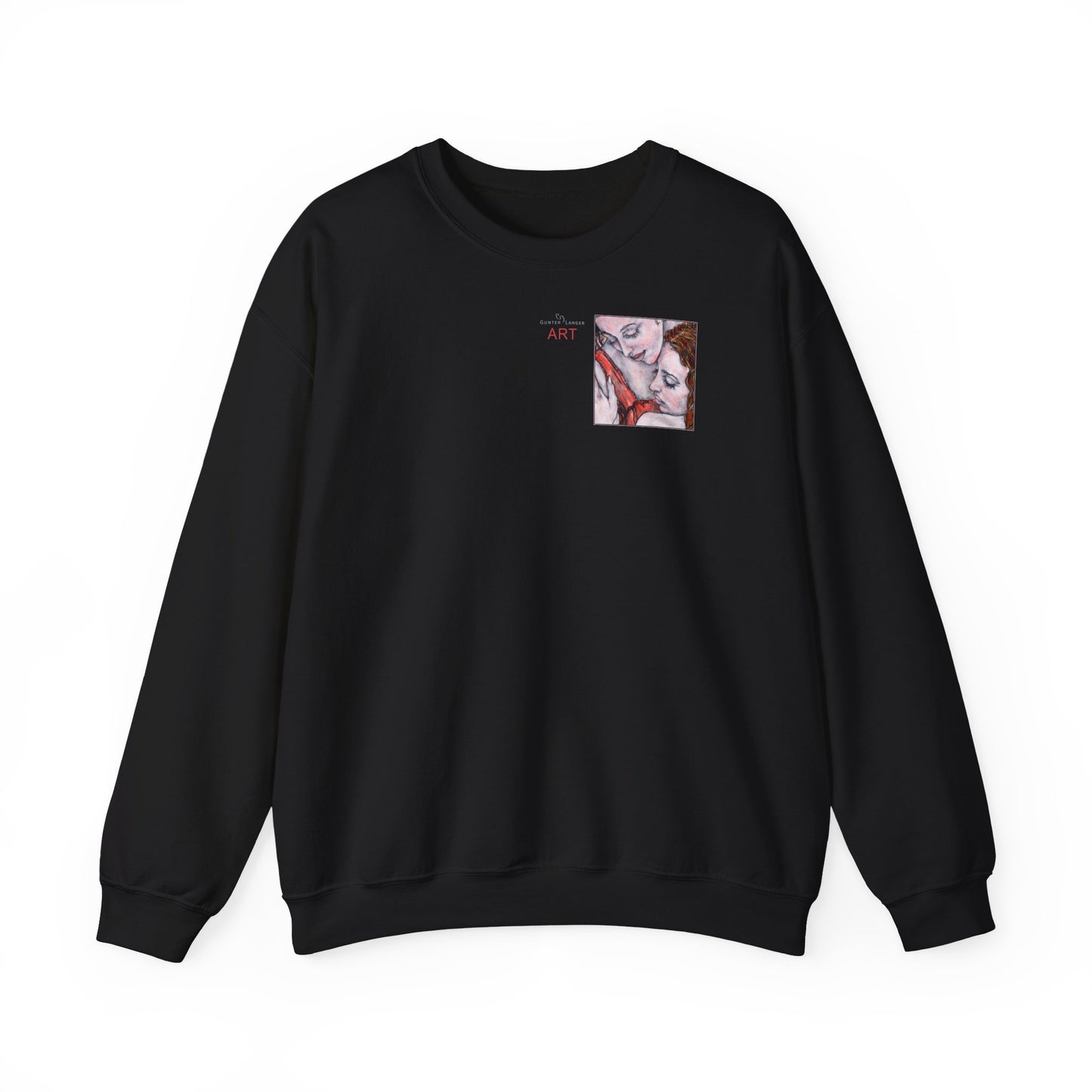 Unisex Heavy Blend™ Crewneck Sweatshirt - Motiv: Front Bei dir (Ausschnitt) & Rückseite Bei dir H 43 cm