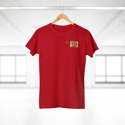 Single Jersey Women's T-shirt- dunkel - Motiv: Maria, Ausschnitt, H 5 cm