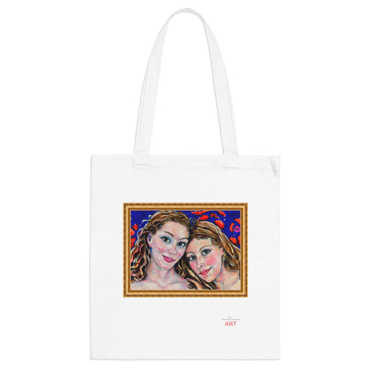 Tote Bag - Motiv: Freundinnen, einseitig bedruckt, H 19 cm