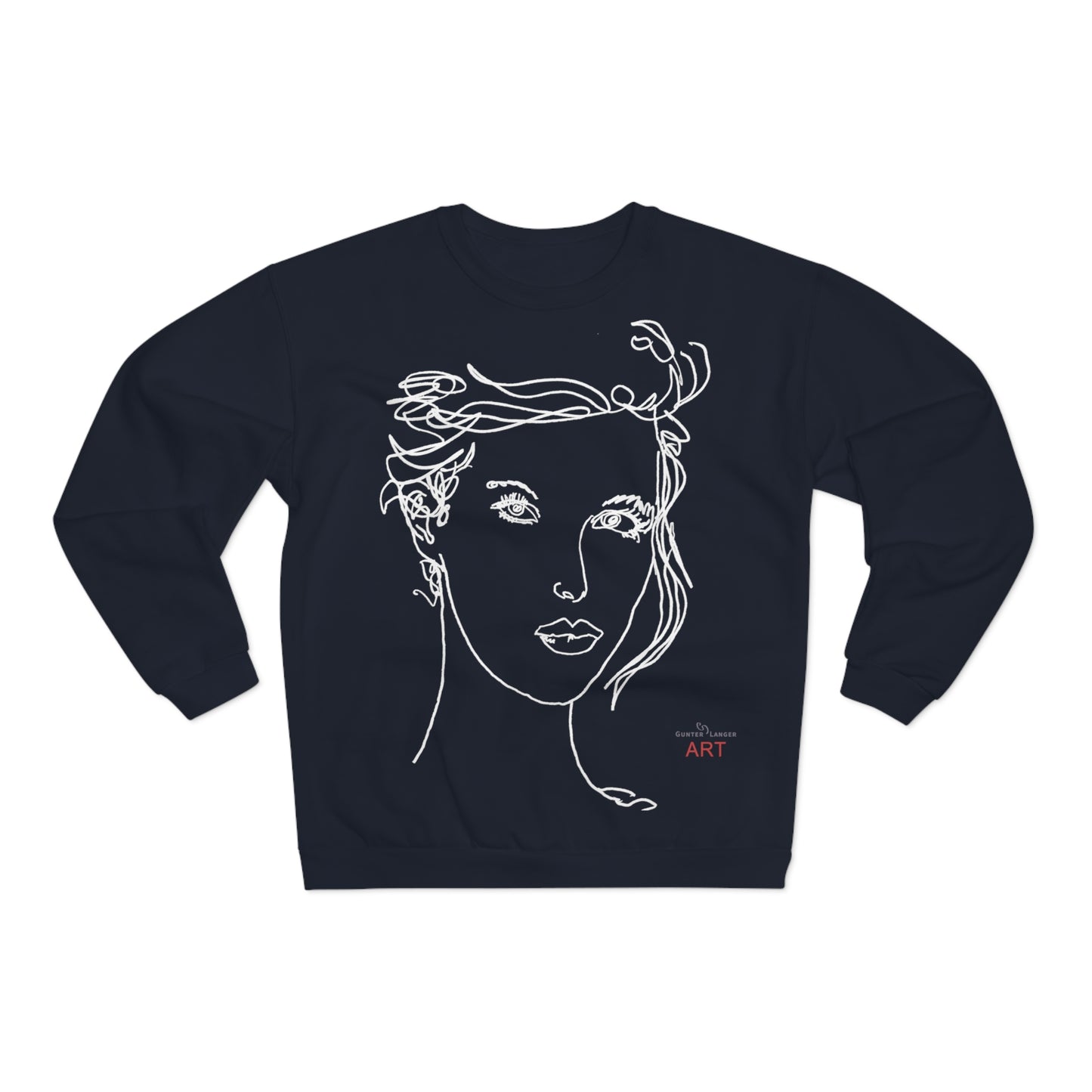 Unisex Crew Neck Sweatshirt (EU) - Motiv: Front Helena & Rückseite Helena, H 49,45 cm, (weiß)