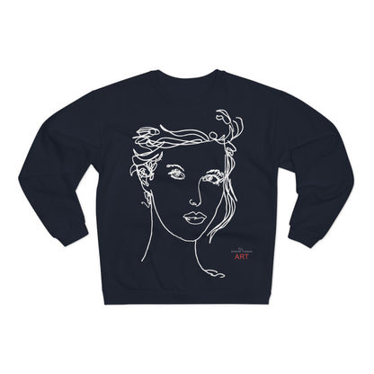 Unisex Crew Neck Sweatshirt (EU) - Motiv: Front Helena & Rückseite Helena, H 49,45 cm, (weiß)