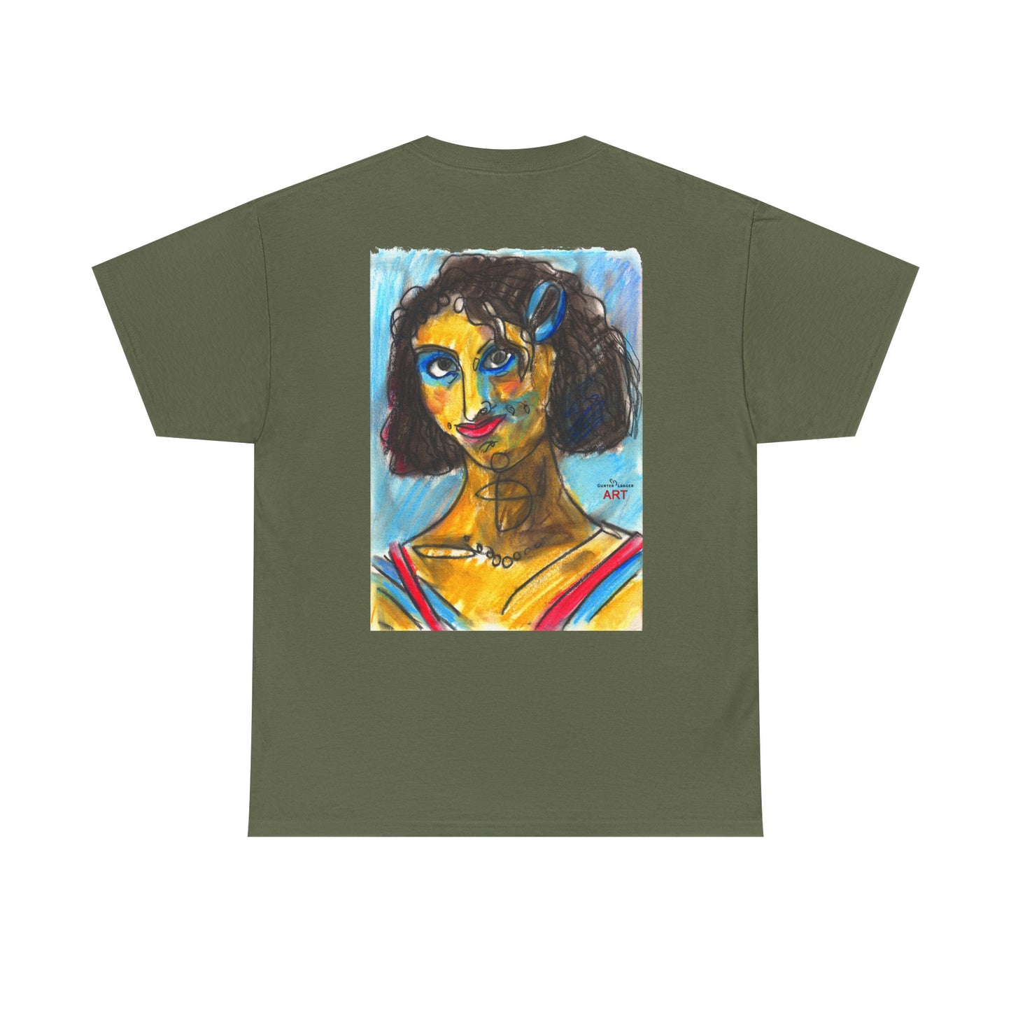 Unisex Heavy Cotton Tee - Motiv Augen & Frechdax, Neck Label