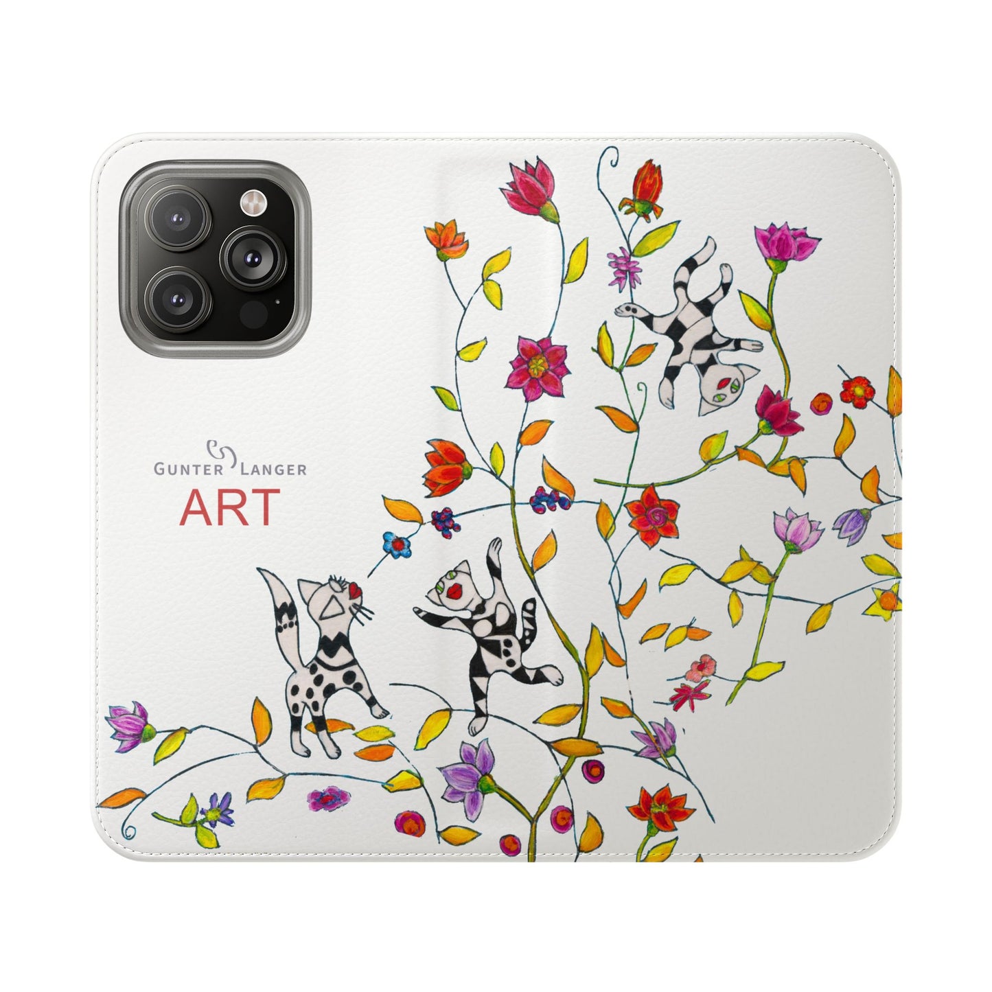 Flip Cases - Motiv: Drei Karierte Katzen auf weiß