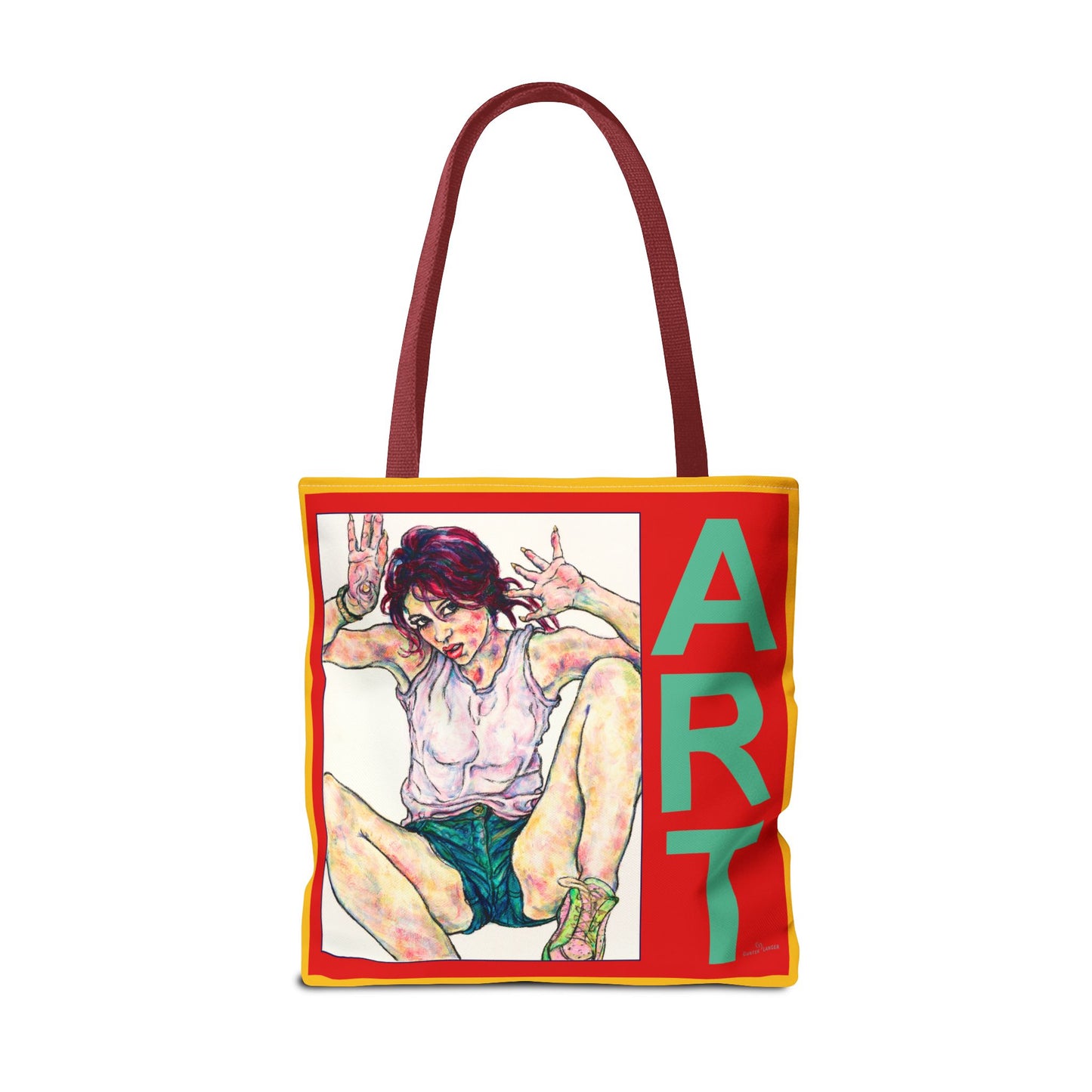 Tote Bag (AOP) - Motiv: Alva & Siegesgöttin, Gelb, Rot