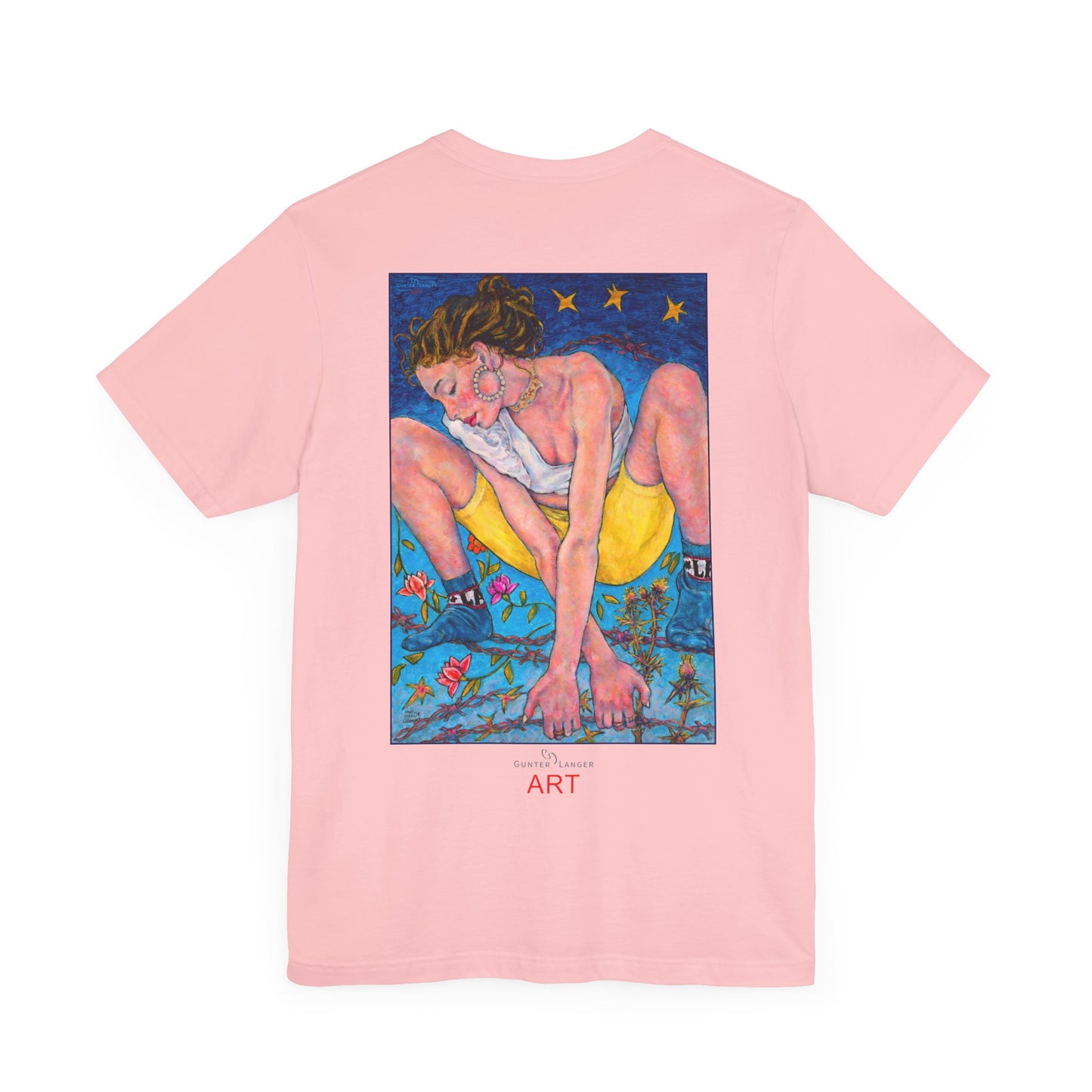 Unisex Jersey Short Sleeve Tee - Motiv: Front Alva, H 26 cm & Rückseite Alva, H 41 cm