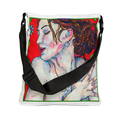 Adjustable Tote Bag (AOP) - Motiv: Kasten - 16''x16'' (40,6 x40,6 cm) -  Front "Maylin" & Rückseite "Romina"