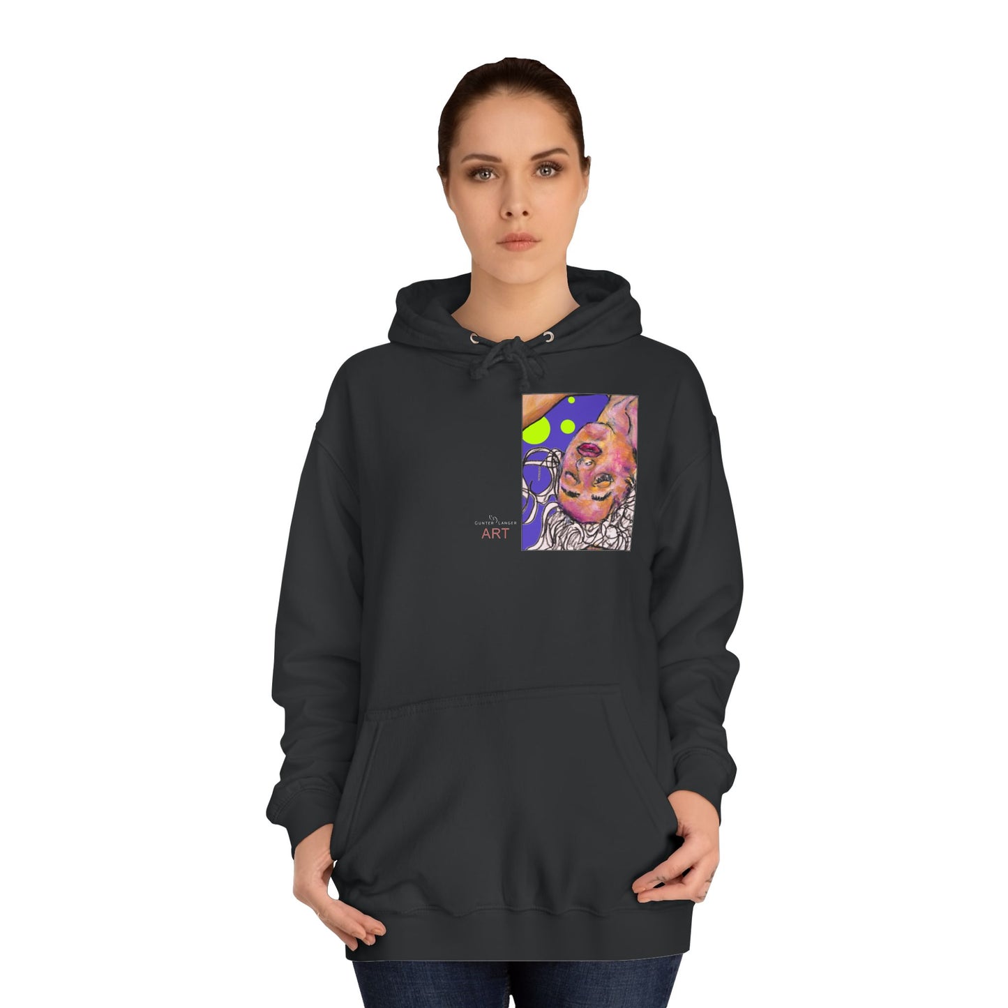 Unisex College Hoodie - Motiv: Front Hanna & Rückseite Hanna (violett)