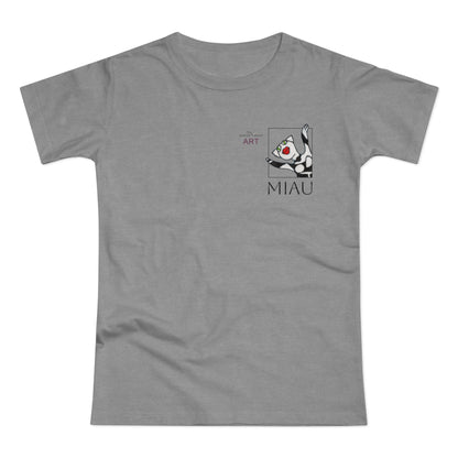 Single Jersey Women's T-shirt - hell - Motiv: Miau, H 9,7 cm