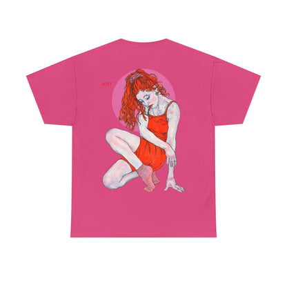 Unisex Heavy Cotton Tee - Motiv:  Front Julia, Ausschnitt & Rückseite Julia, H 49 cm, Aura, N-Label