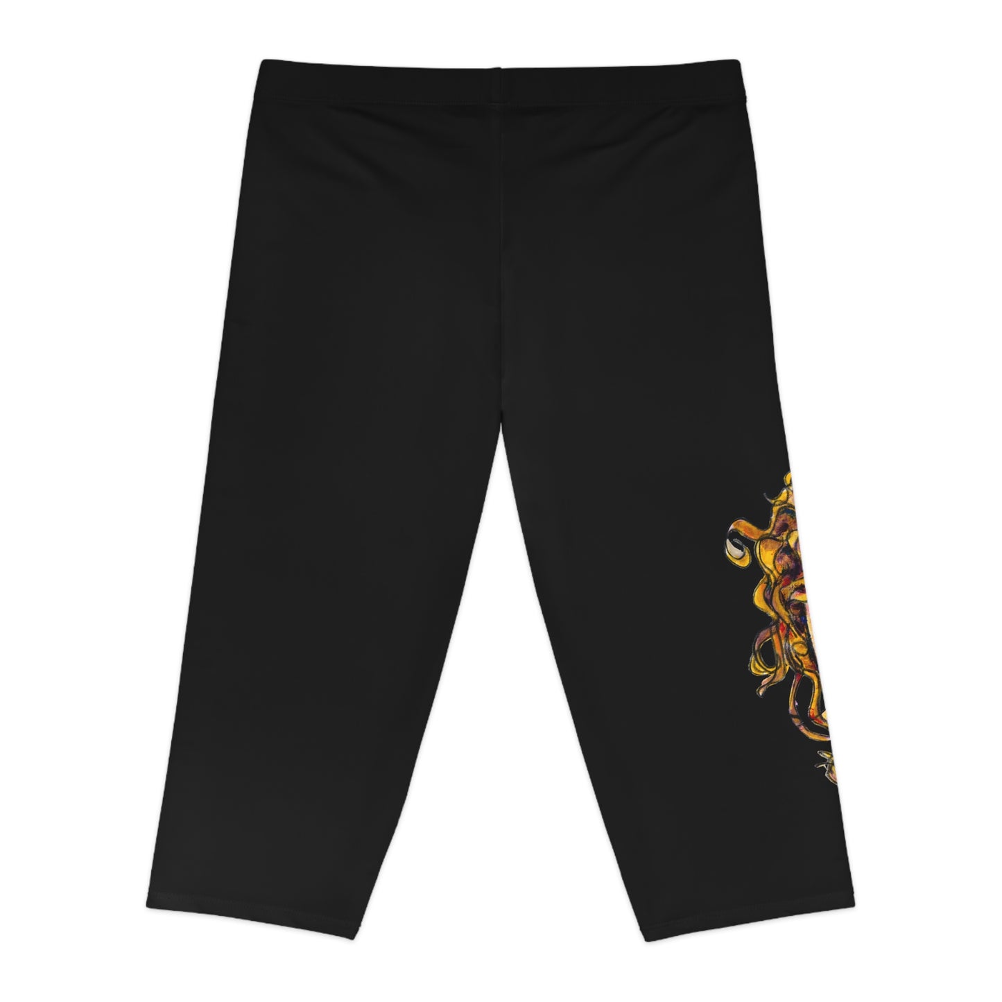 Women's Capri Leggings (AOP) -  Motiv:  Antonietta, schwarz, 2