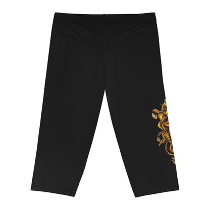 Women's Capri Leggings (AOP) -  Motiv:  Antonietta, schwarz, 2