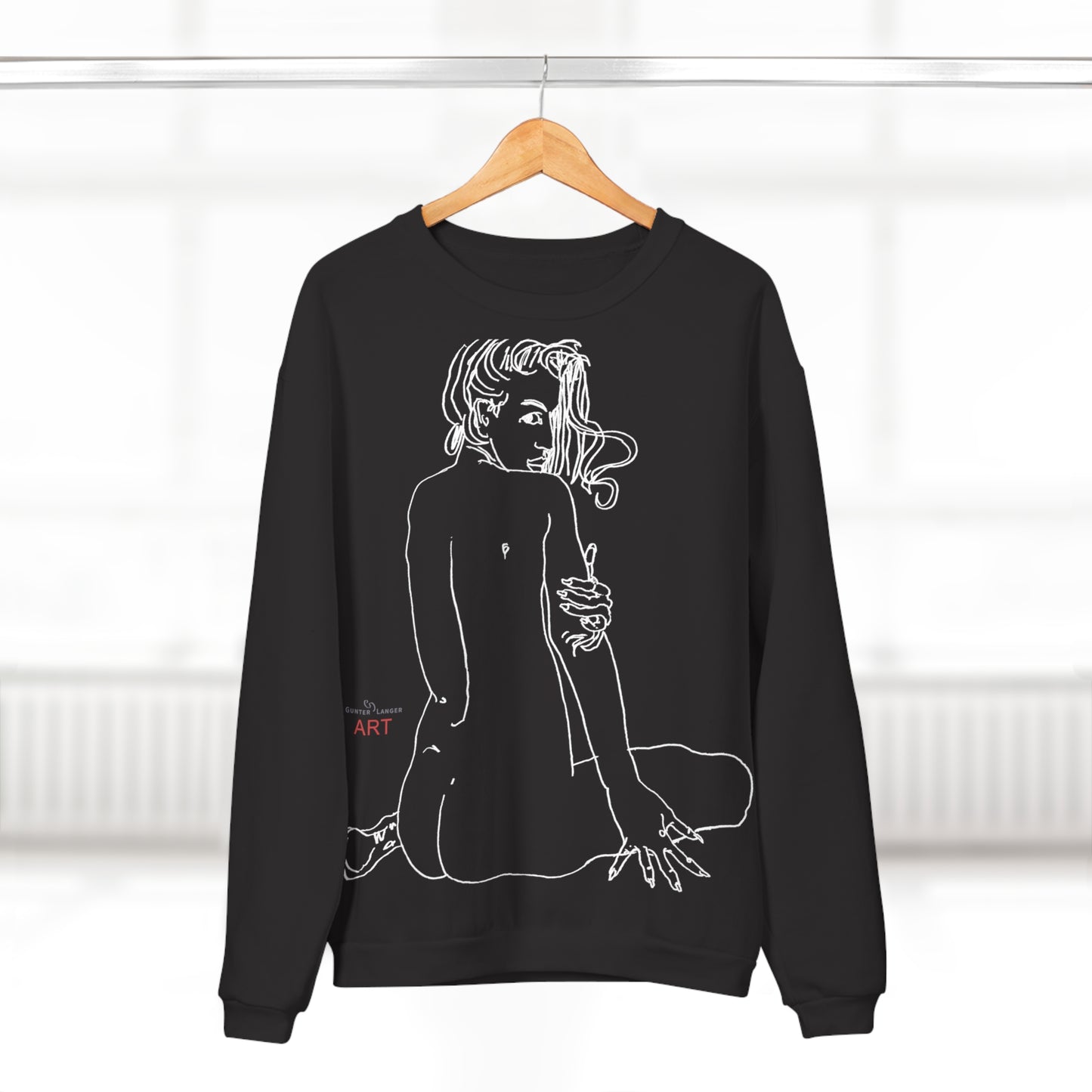 Unisex Crew Neck Sweatshirt (EU) - Motiv: Front Emilia & Rückseite Emilia, (Weiß) H 48 cm
