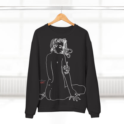 Unisex Crew Neck Sweatshirt (EU) - Motiv: Front Emilia & Rückseite Emilia, (Weiß) H 48 cm