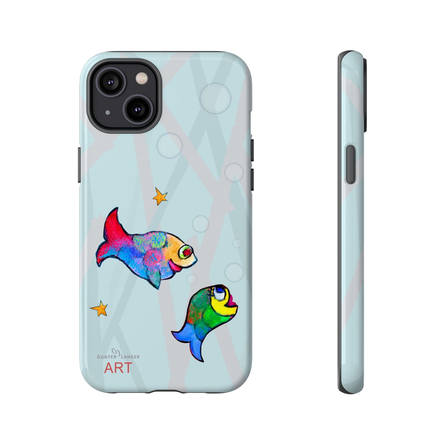 Tough Cases - iPhone - Motiv: "Fische", Mikado blau
