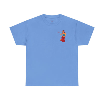 Unisex Heavy Cotton Tee - Motiv: Front, Lea, Ranken, H 13cm & Rückseite, Lea, Ranken, H 40,45 cm, Neck Label