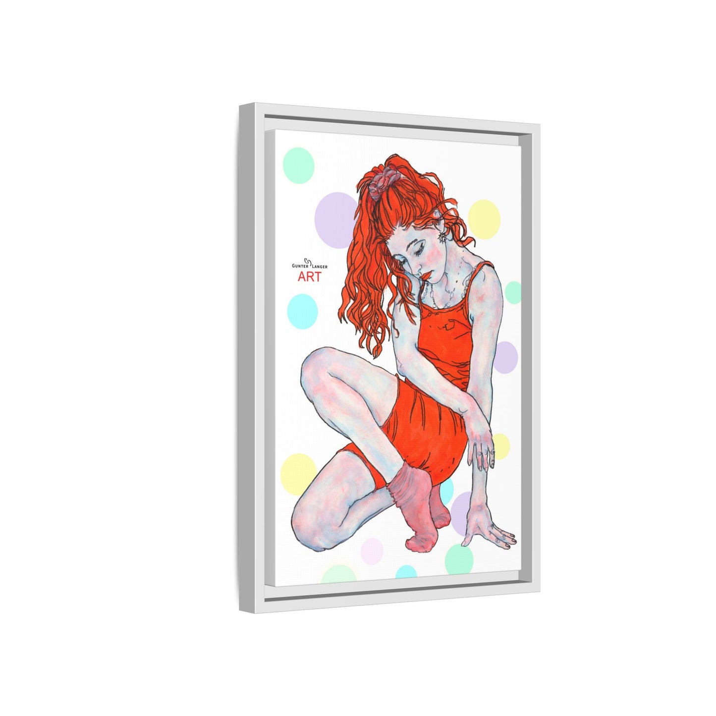 Matte Canvas, Framed (Multi-color) - Motiv:  Julia, Farbkreise, Format klein H 30,5 bis 76,2 cm