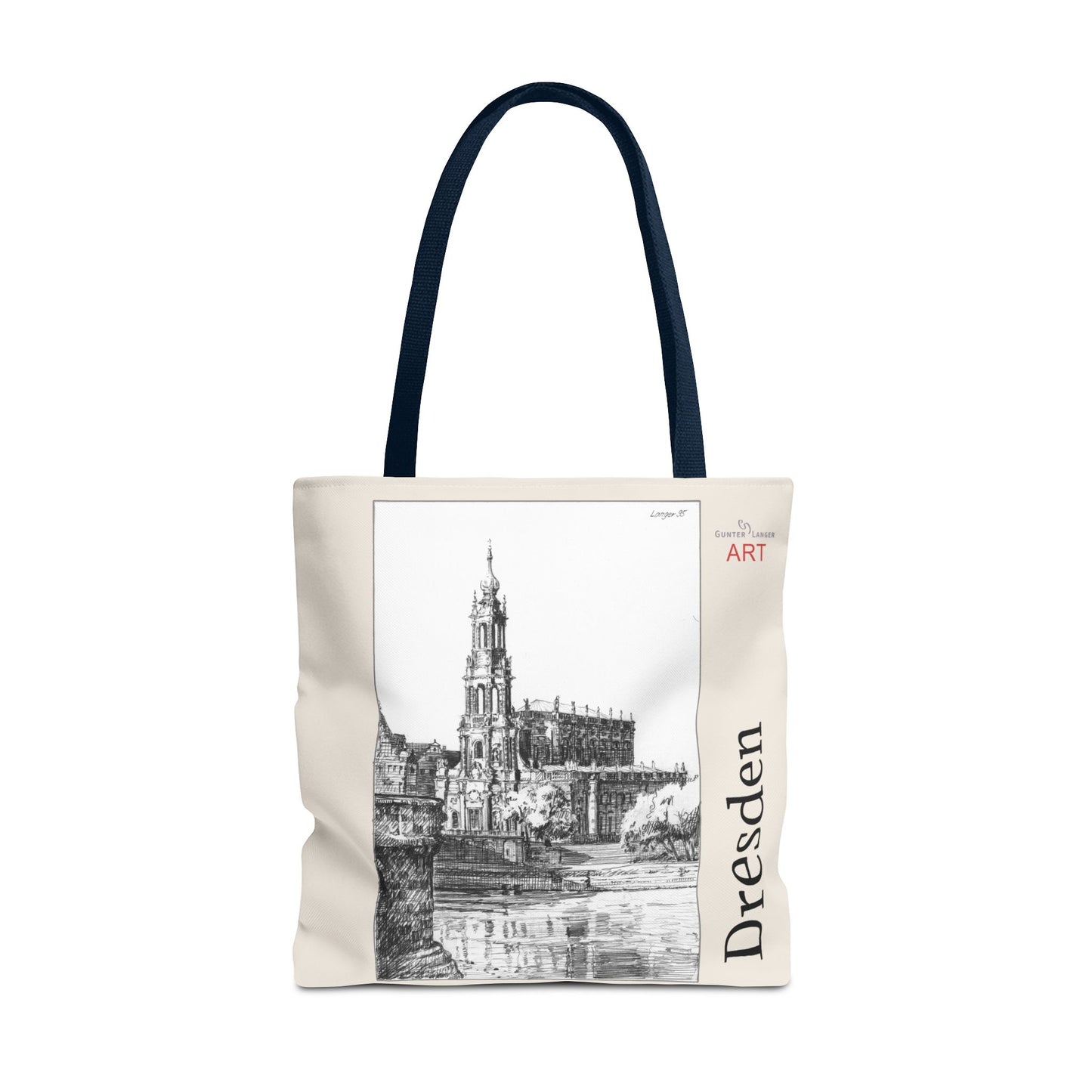 Tote Bag (AOP) - Motiv: Dresden -  Hofkirche, Bleistift