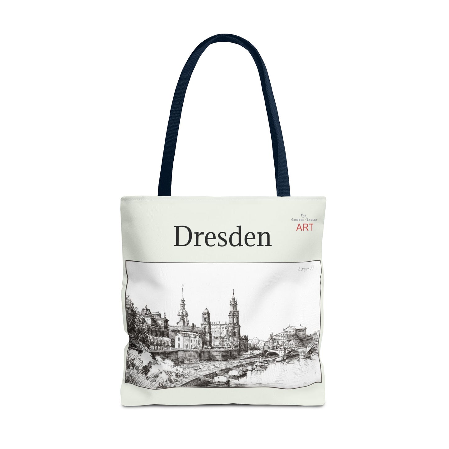 Tote Bag (AOP) - Motiv: Dresden - Terrassenufer, Bleistift