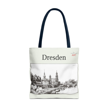 Tote Bag (AOP) - Motiv: Dresden - Terrassenufer, Bleistift